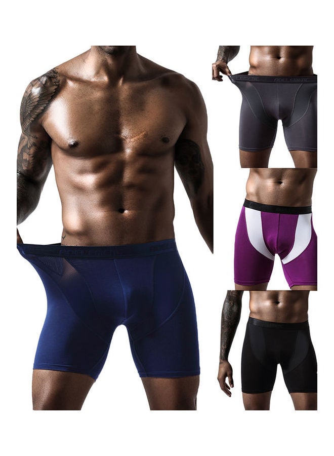 Men Quick Dry Elastic Training Fitness Trunks Compression Exercise Sports Shorts Black  - Image 3