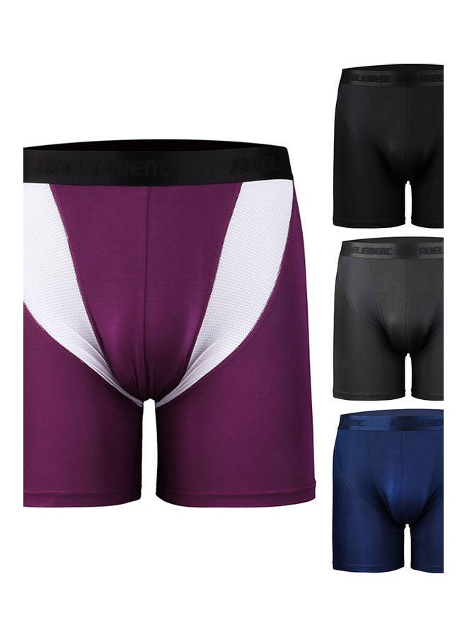 Men Quick Dry Elastic Training Fitness Trunks Compression Exercise Sports Shorts Black  - Image 2