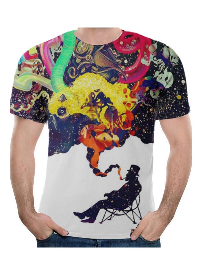 Sea Wave 3D Printed T-shirt Yellow/Black/Grey  - Image 5