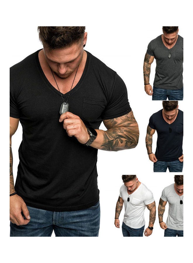 Solid Cotton T-Shirt Black - Image 2