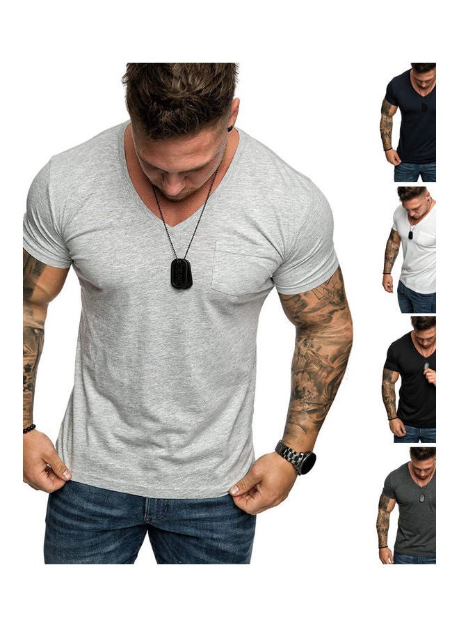 Solid Cotton T-Shirt Black - Image 4