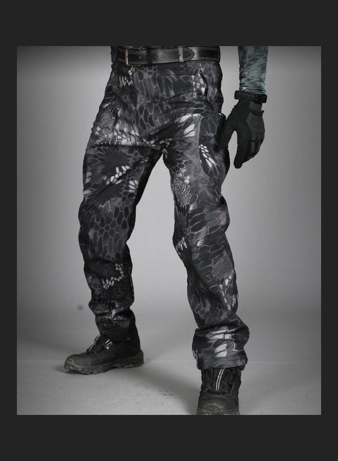 Men Snake Quick Drying Multi-Pocket Trousers Outdoors Tactical Cargo Pants Boa Black  - Image 2