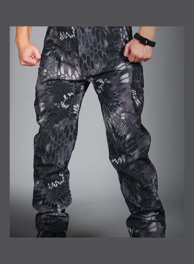 Men Snake Quick Drying Multi-Pocket Trousers Outdoors Tactical Cargo Pants Boa Black  - Image 1