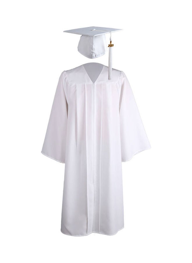 Graduation Gown Robe With Cap White  - Image 1