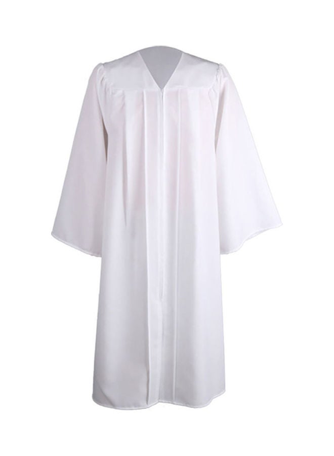 Graduation Gown Robe With Cap White  - Image 3