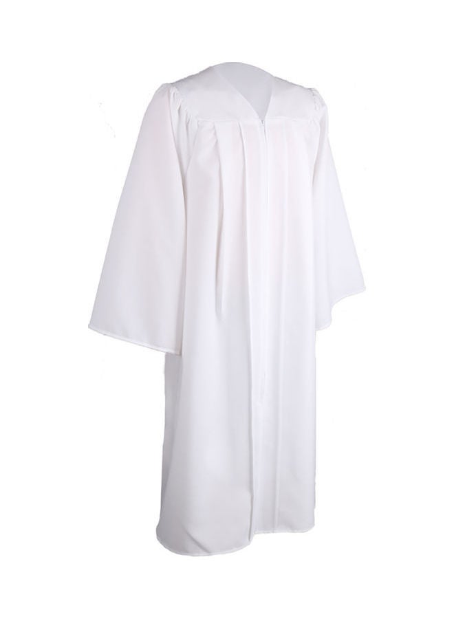 Graduation Gown Robe With Cap White  - Image 4