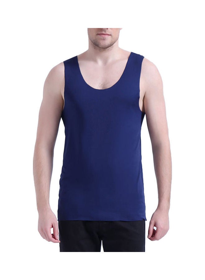 Sporty Cotton Vest Navy Blue - Image 1