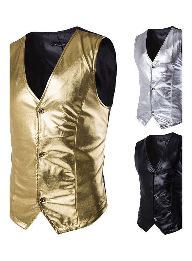 صدرية ضيقة سادة ذهبي - Image 2