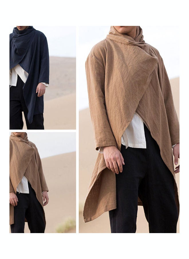 Generic - Asymatric Wrap Detail Cardigan Coffee - Image 1