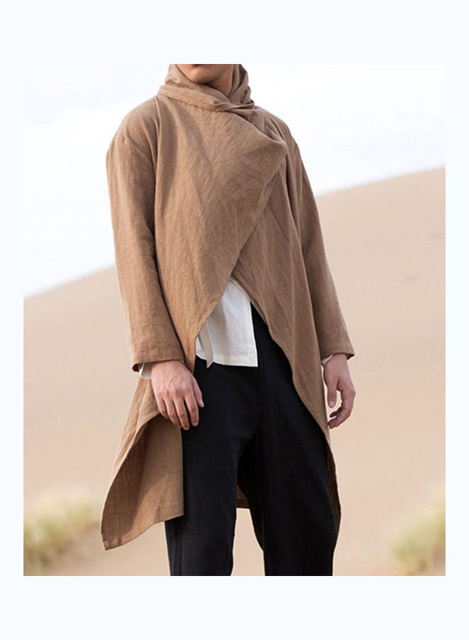 Generic - Asymatric Wrap Detail Cardigan Coffee - Image 1