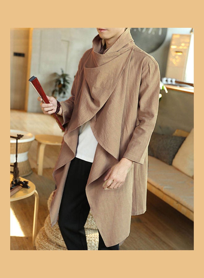 Generic - Asymatric Wrap Detail Cardigan Coffee - Image 1