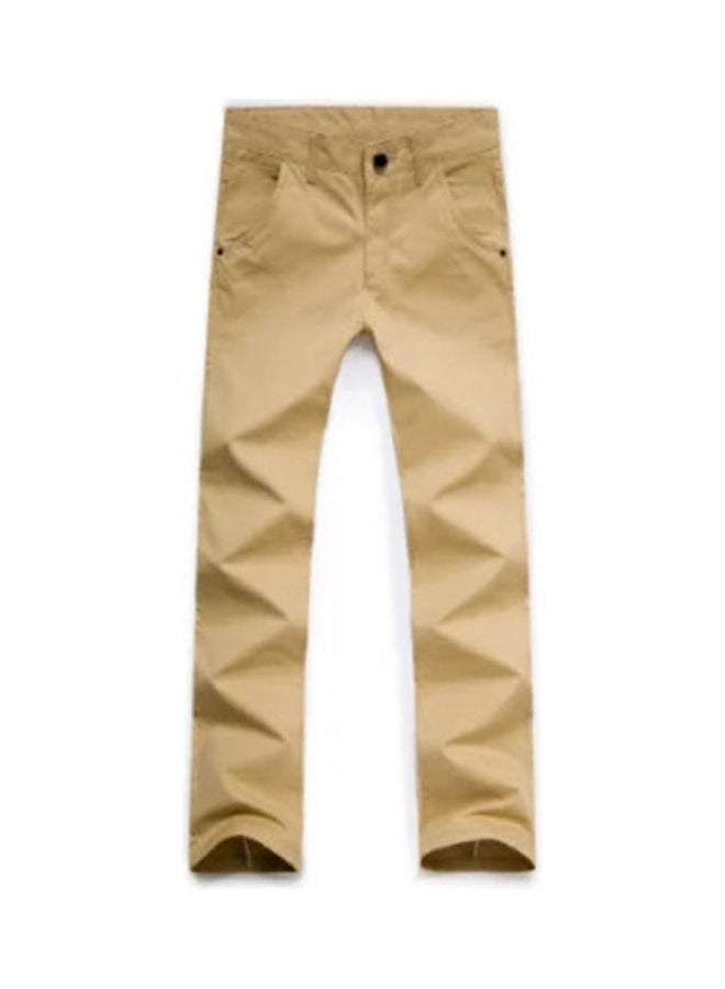 Casual Pockets Cotton Long Pants Straight Trousers multicolour - Image 1