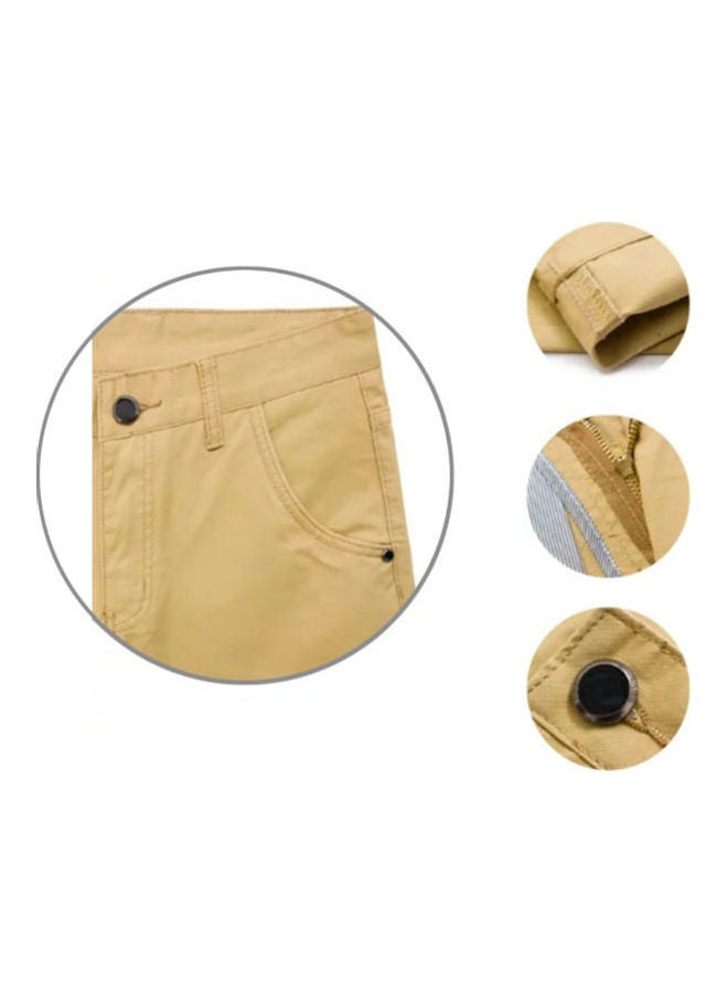 Casual Pockets Cotton Long Pants Straight Trousers multicolour - Image 5