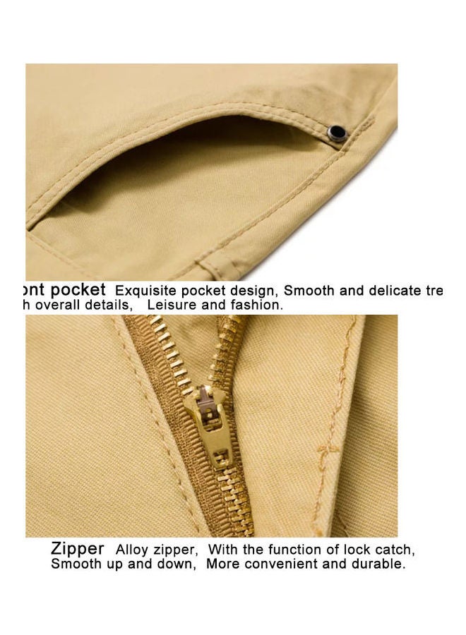 Casual Pockets Cotton Long Pants Straight Trousers multicolour - Image 5