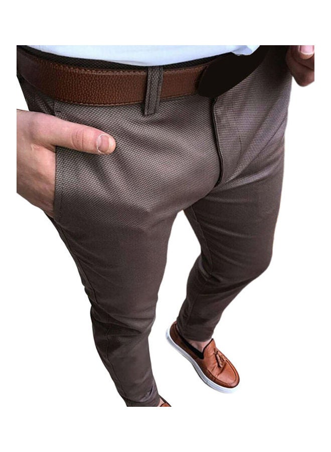 Solid Cotton Trousers Coffee  - Image 1