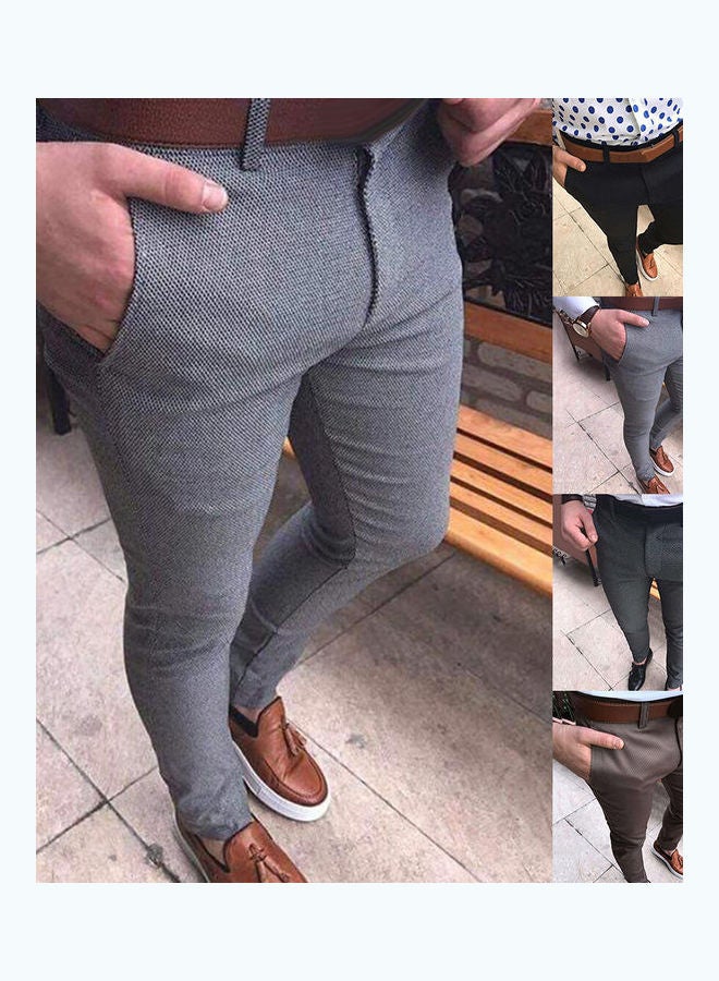 Solid Cotton Trousers Coffee  - Image 4