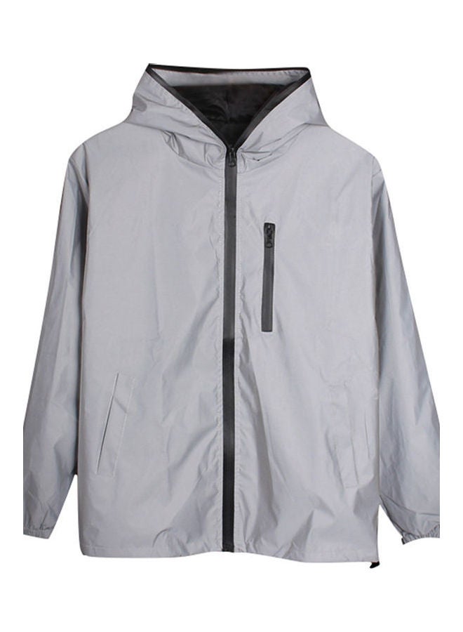 Hooded Windbreaker Coat Grey  - Image 1