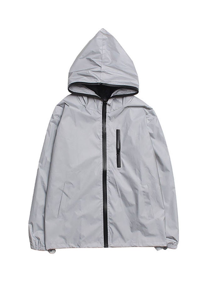 Hooded Windbreaker Coat Grey  - Image 4
