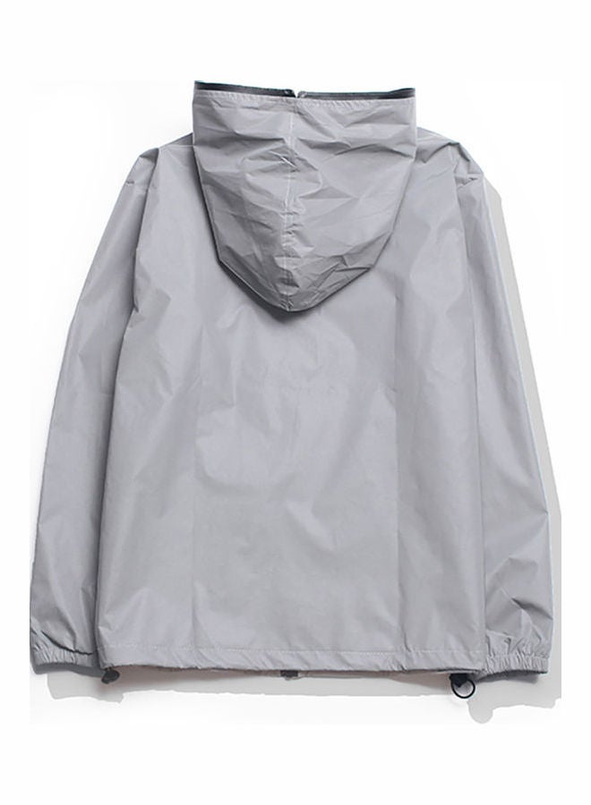 Hooded Windbreaker Coat Grey  - Image 5