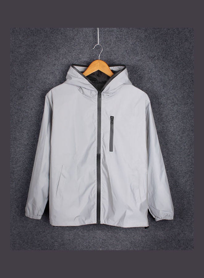 Hooded Windbreaker Coat Grey  - Image 2