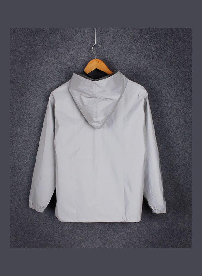 Hooded Windbreaker Coat Grey  - Image 3