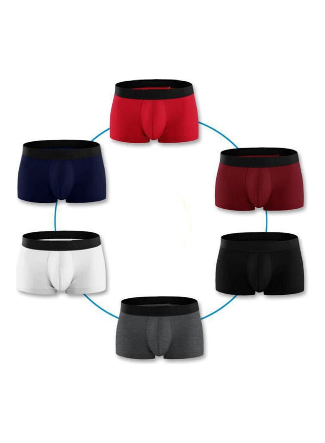4-Piece Elastic Cotton Boxers Green/White/Grey  - Image 3