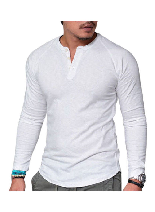 Solid Long Sleeve T-shirt White  - Image 1