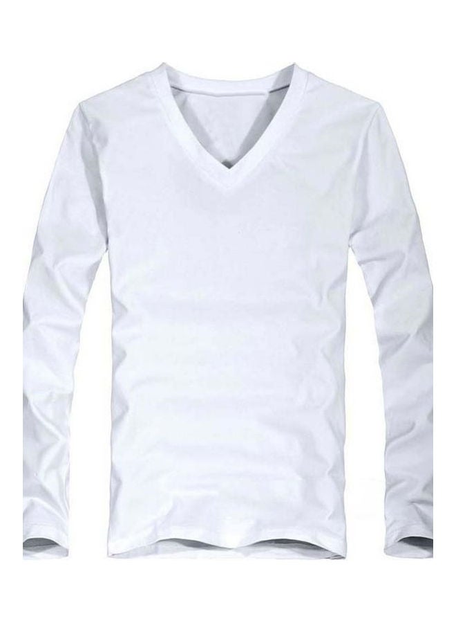 Solid Cotton Pullover White  - Image 1