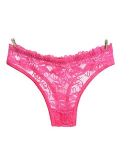 Generic See-Through Floral Lace G-String Women Underwear Panties Solid Colour Thong Rose Red  - Image 1