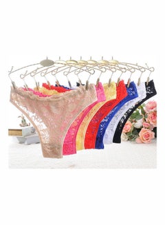 Generic See-Through Floral Lace G-String Women Underwear Panties Solid Colour Thong Rose Red  - Image 2