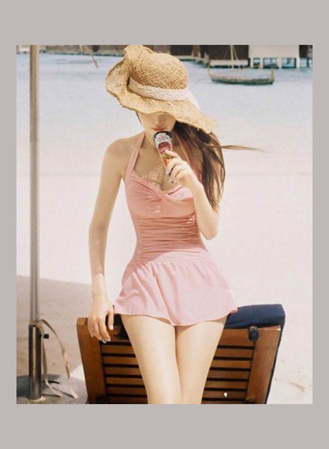 Women's One-Piece Swimsuit Swimwear Monokini Red  - Image 2