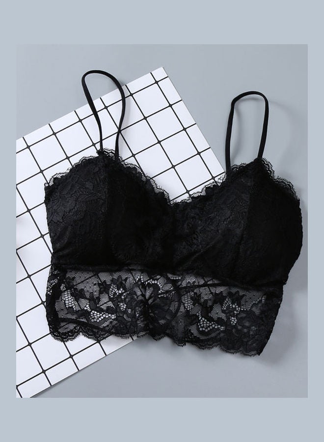 Girls Spaghetti Strap Underwear Lace Brassiere Camisole Bra Tank Top Skin Colour  - Image 5