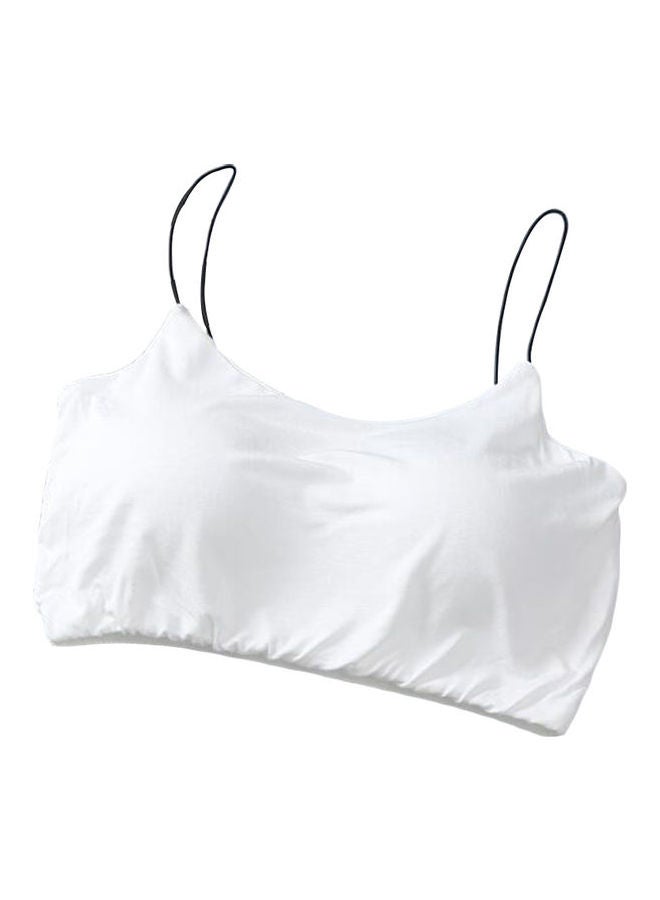 Women Leisure Ultra Thin Straps Sports Bra Padded Vest Yoga Exercise Underwear White  - Image 1