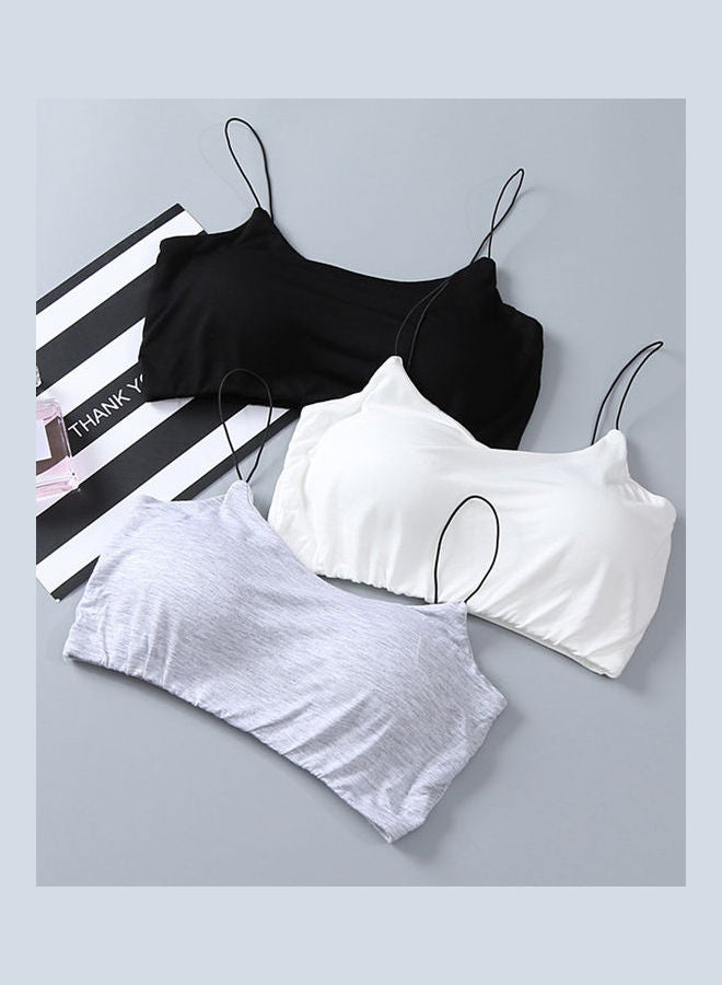 Women Leisure Ultra Thin Straps Sports Bra Padded Vest Yoga Exercise Underwear White  - Image 2
