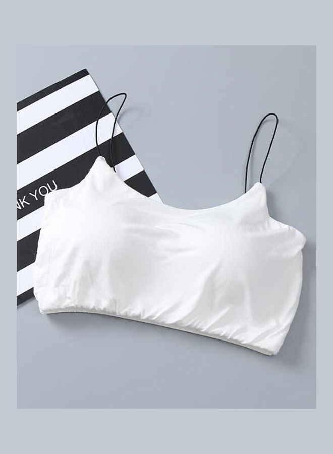 Women Leisure Ultra Thin Straps Sports Bra Padded Vest Yoga Exercise Underwear White  - Image 5