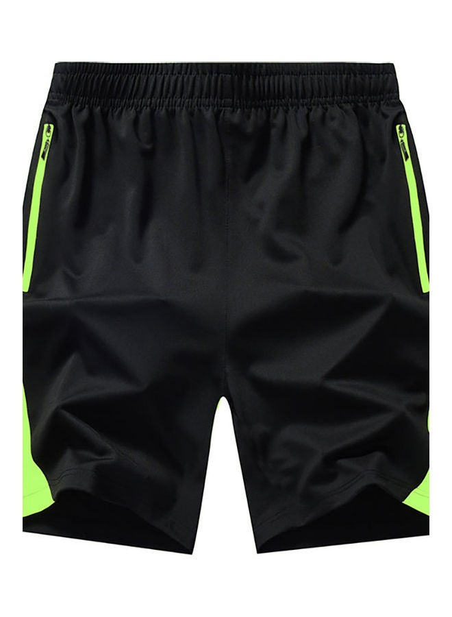 Men Casual Breathable Stretchy Quick Dry Drawstring Fifth Pants Beach Shorts Green - Image 1