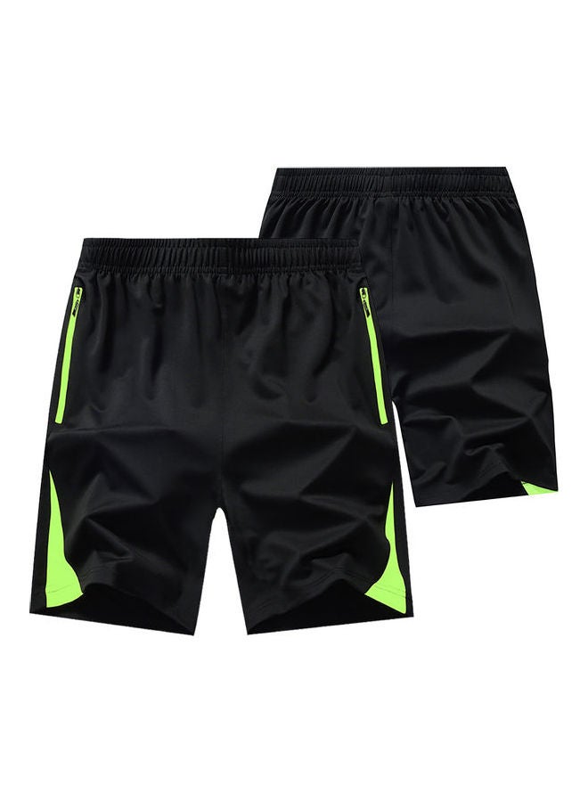 Men Casual Breathable Stretchy Quick Dry Drawstring Fifth Pants Beach Shorts Green - Image 4