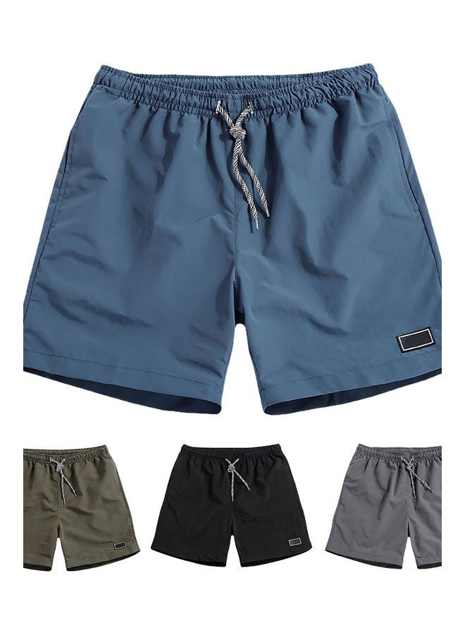 Solid Breathable Quick Dry Shorts Lake Blue  - Image 2