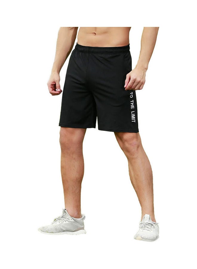 Quick Dry Elastic Sports Shorts Black  - Image 1