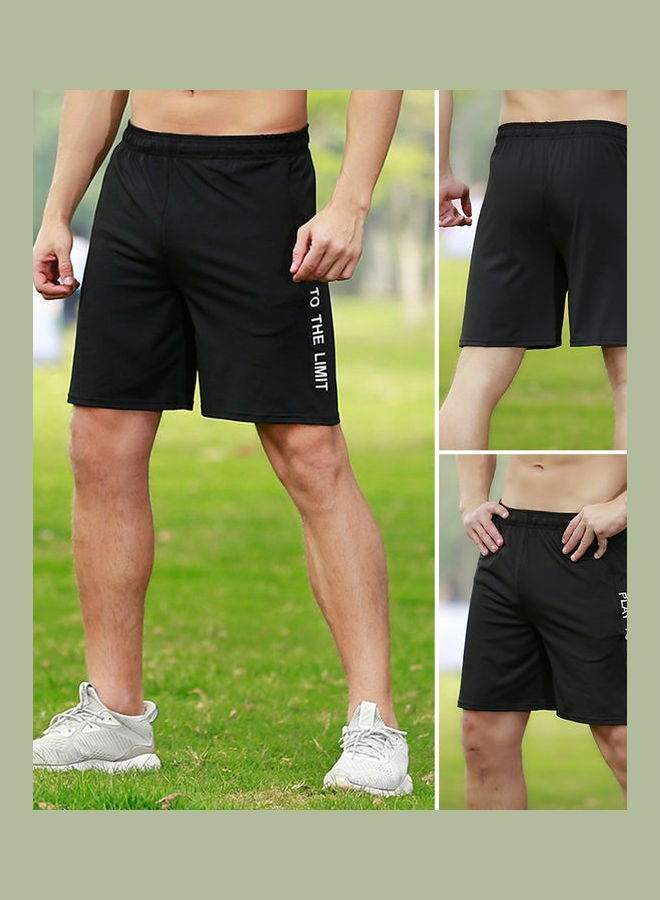 Quick Dry Elastic Sports Shorts Black  - Image 2