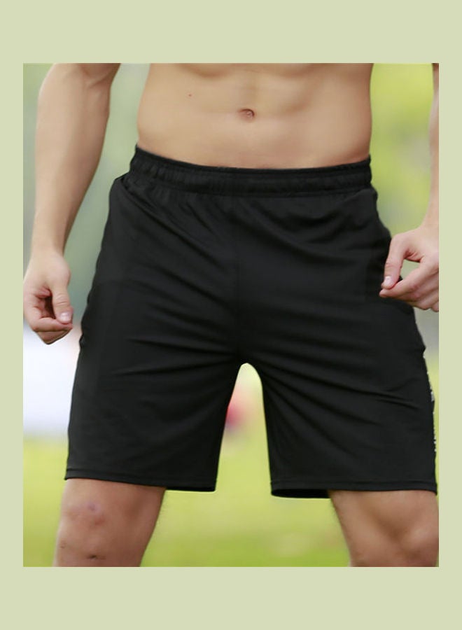 Quick Dry Elastic Sports Shorts Black  - Image 3