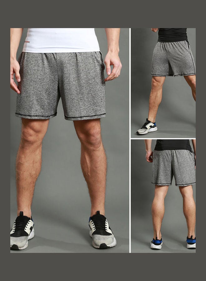 Elastic Waistband Quick Drying Shorts Grey - Image 3