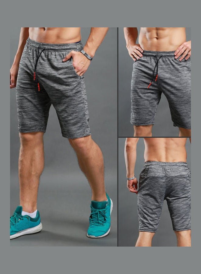 شورت تدريب برباط سريع الجفاف رمادي - Image 2