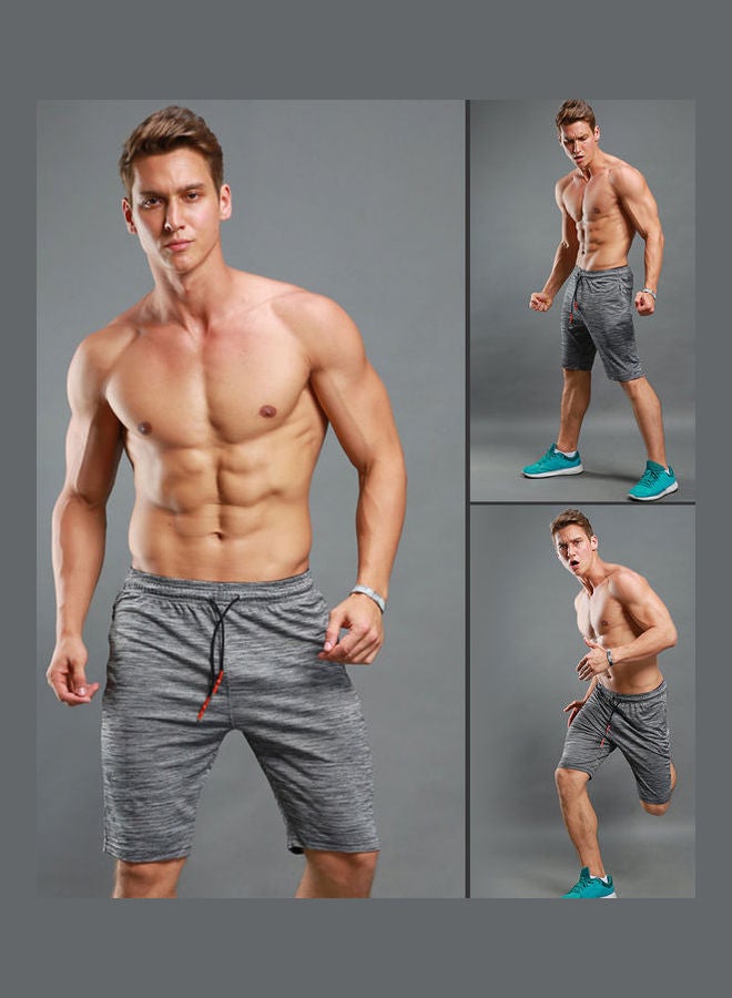 شورت تدريب برباط سريع الجفاف رمادي - Image 3