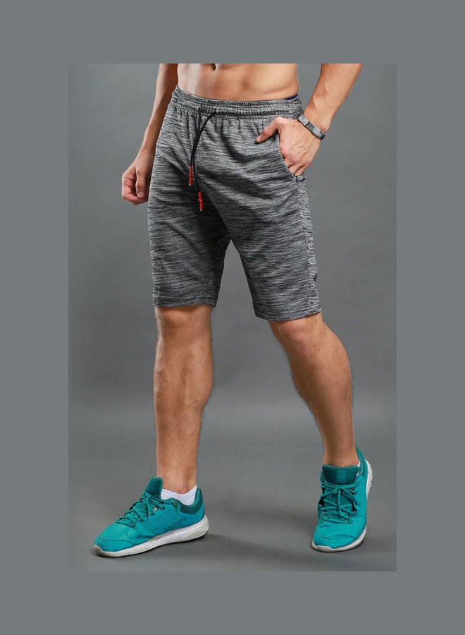 شورت تدريب برباط سريع الجفاف رمادي - Image 5