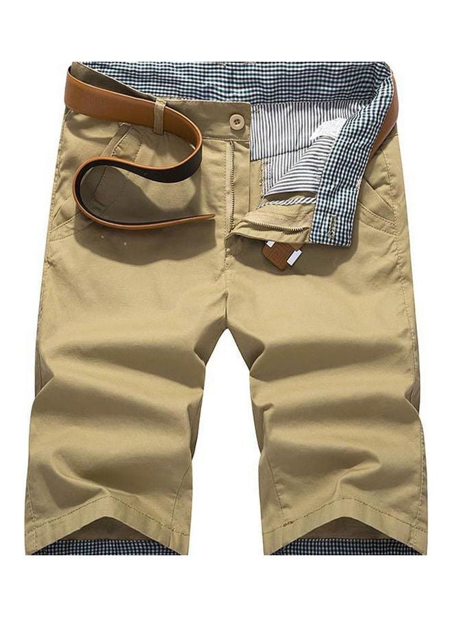 شورت رجالي كاجوال للتنزه على الشاطئ كاكي - Image 1