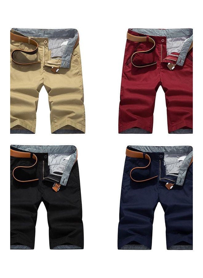 Men’s Casual Beach Board Shorts Wine Red  - Image 4