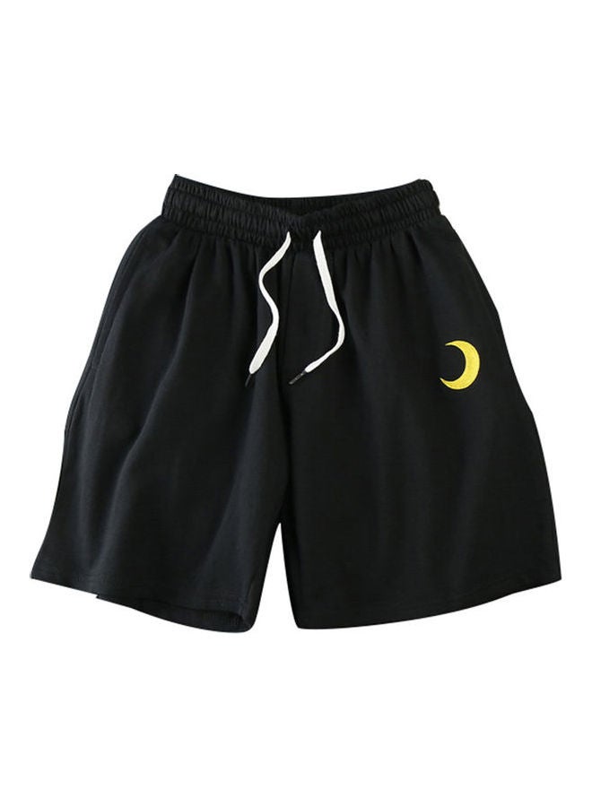 Quick Drying Drawstring Elastic Shorts Black