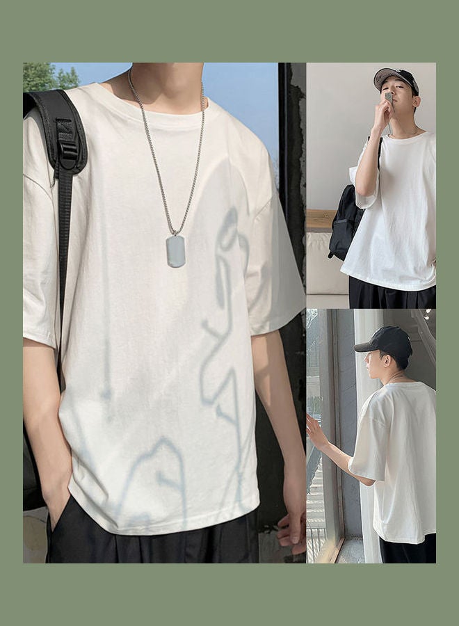 Solid Loose Fit T-Shirt White - Image 2
