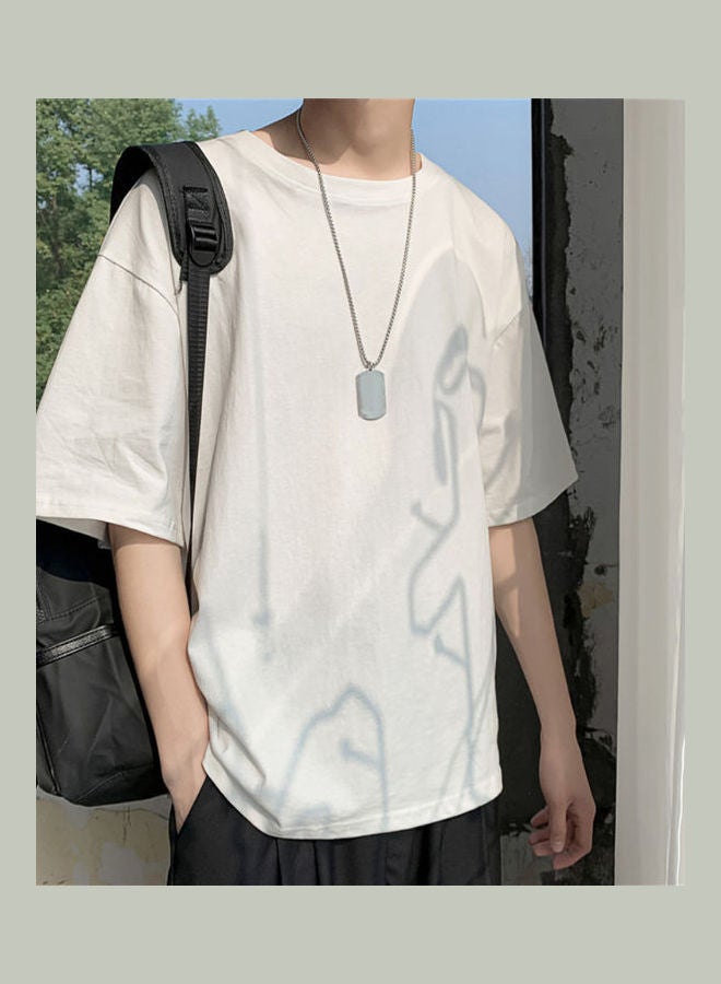 Solid Loose Fit T-Shirt White - Image 3